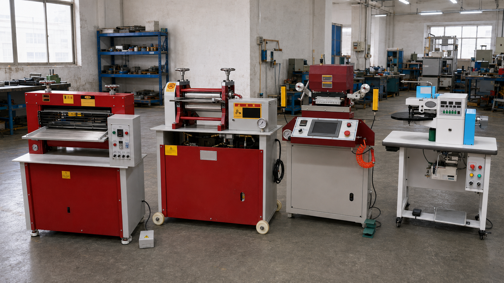 Leather machinery ready for quality testing